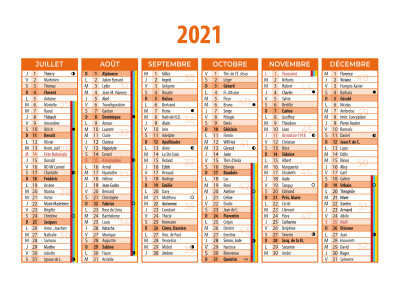 calendrier 2021